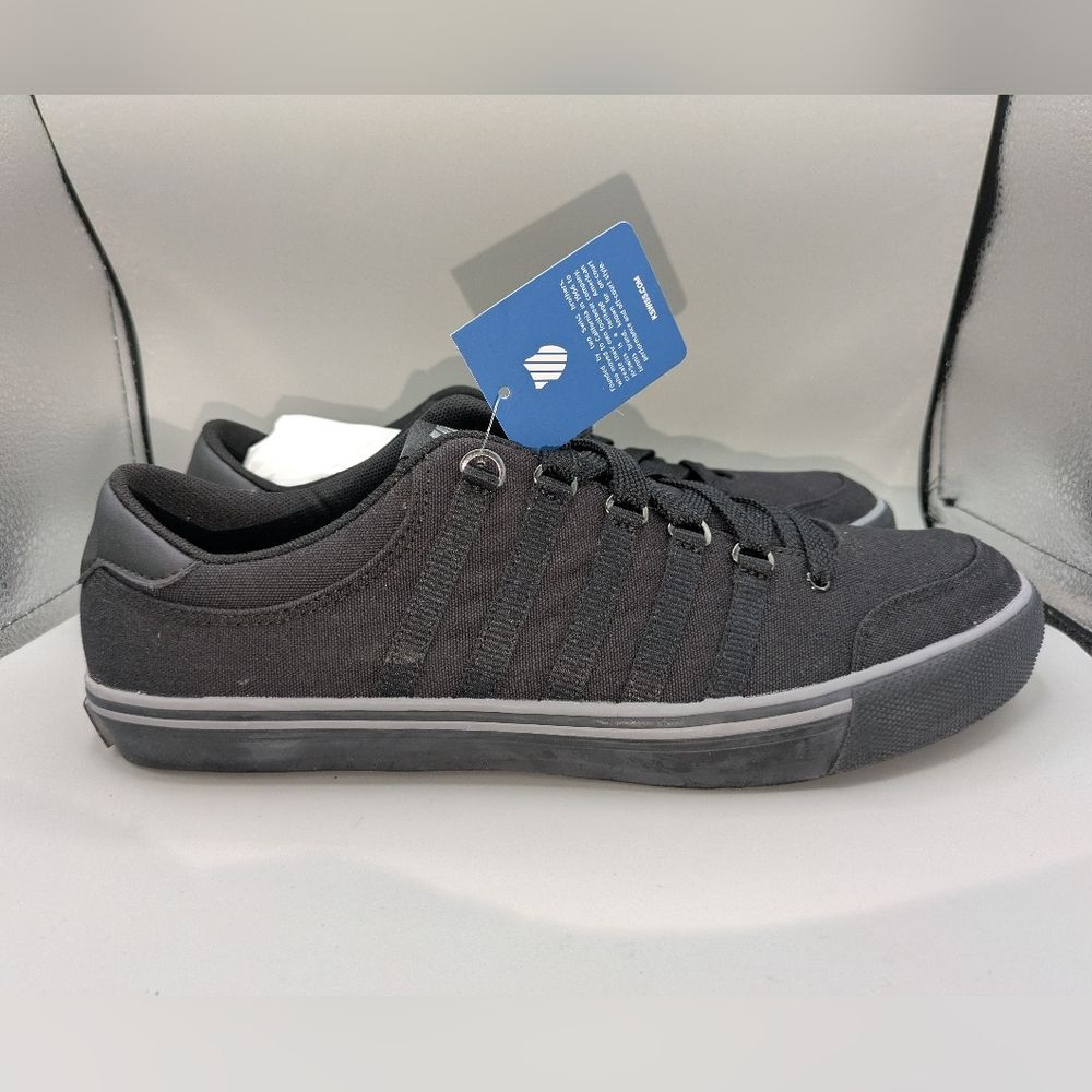 K-SWISS Chilton Black Canvas Stitched Low Top Men's Sneakers Size 10 03341-022M